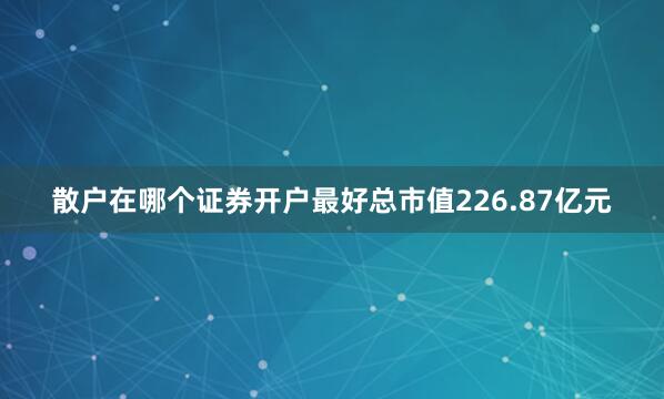 散户在哪个证券开户最好总市值226.87亿元