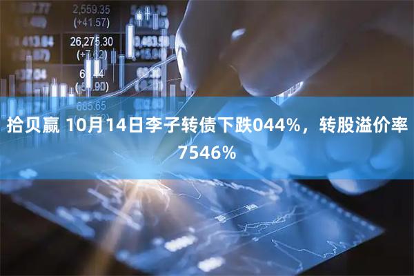 拾贝赢 10月14日李子转债下跌044%，转股溢价率7546%