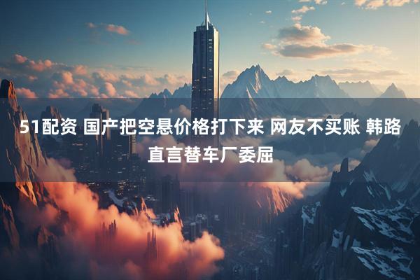 51配资 国产把空悬价格打下来 网友不买账 韩路直言替车厂委屈